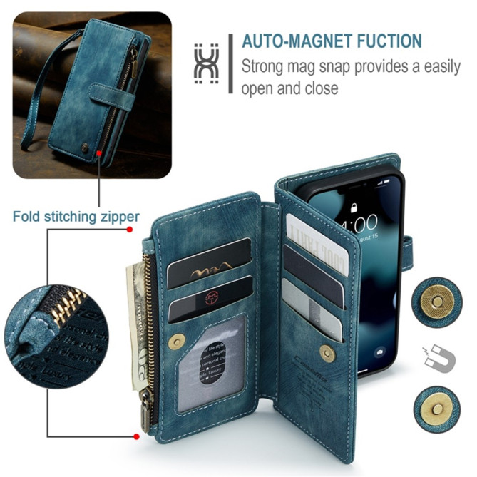 Housse iPhone 13 mini CASEME Portefeuille Fermeture Éclair Modèle 2