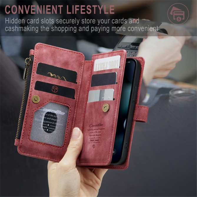Housse iPhone 13 mini CASEME Portefeuille Fermeture Éclair Modèle 2