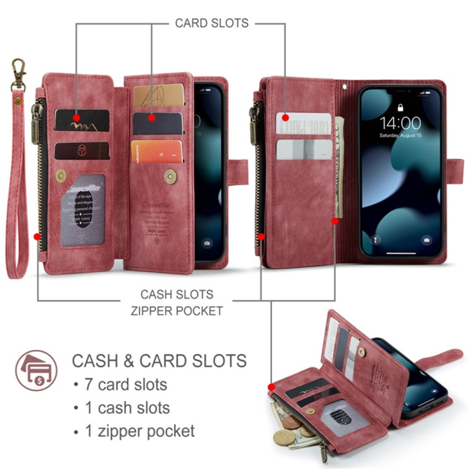 Housse iPhone 13 mini CASEME Portefeuille Fermeture Éclair Modèle 2