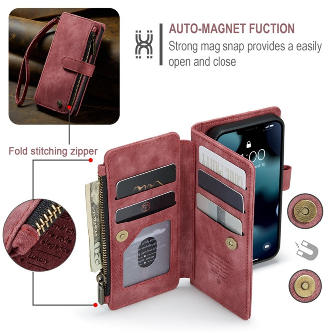Housse iPhone 13 mini CASEME Portefeuille Fermeture Éclair Modèle 2