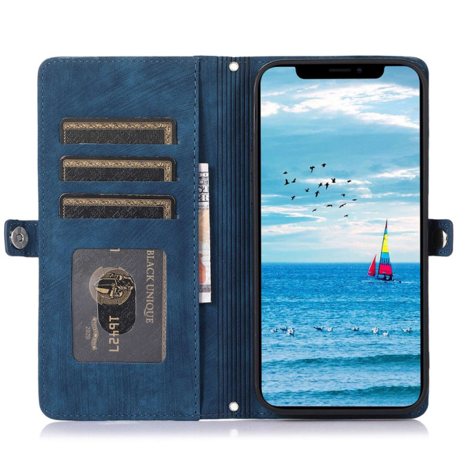 Housse iPhone 13 mini Portefeuille Fermeture Éclair avec Dragonne