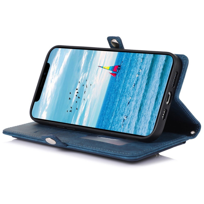 Housse iPhone 13 mini Portefeuille Fermeture Éclair avec Dragonne