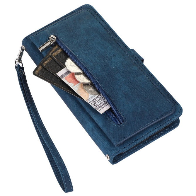 Housse iPhone 13 mini Portefeuille Fermeture Éclair avec Dragonne
