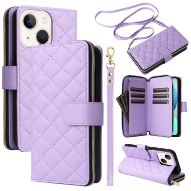 Housse iPhone 13 mini Portefeuille Fermeture Éclair avec Dragonne Modèle 2