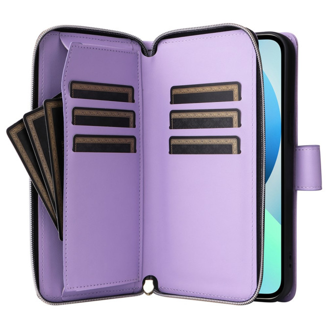 Housse iPhone 13 mini Portefeuille Fermeture Éclair avec Dragonne Modèle 2
