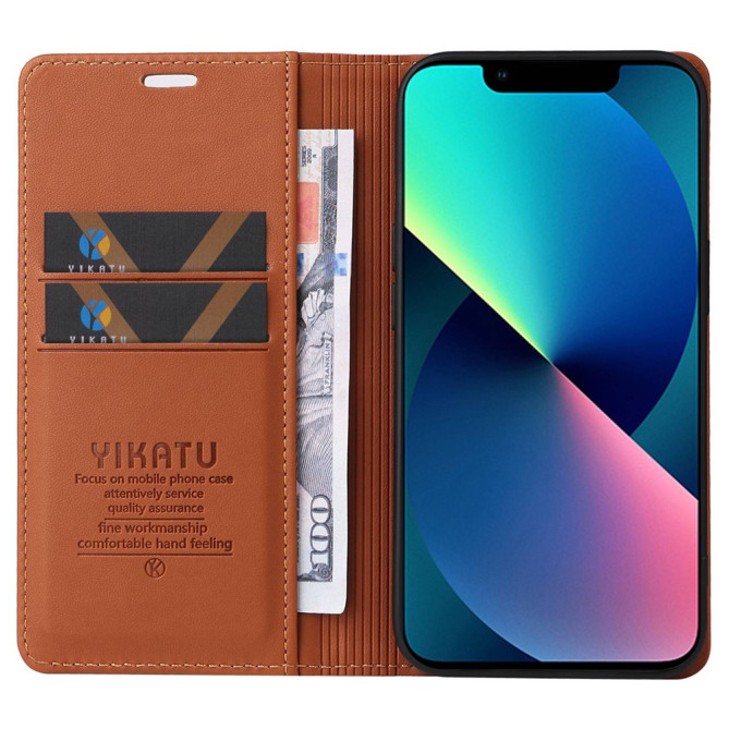 Housse iPhone 13 mini YIKATU Portefeuille Support Magnétique