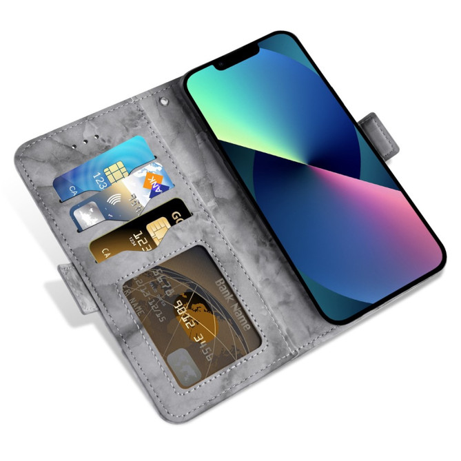 Housse iPhone 13 mini Marbre Portefeuille Support