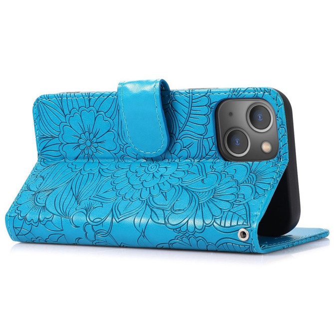 Housse iPhone 13 mini Fleurs Portefeuille Support Modèle 3