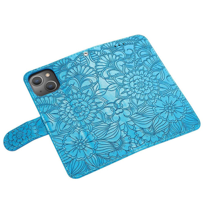 Housse iPhone 13 mini Fleurs Portefeuille Support Modèle 3