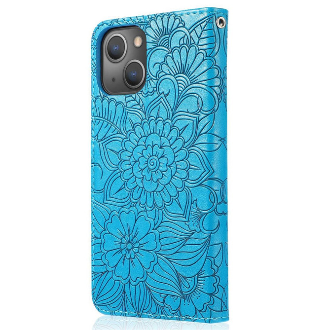 Housse iPhone 13 mini Fleurs Portefeuille Support Modèle 3