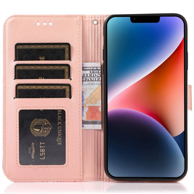 Housse iPhone 13 mini Fleurs Portefeuille Support Modèle 3
