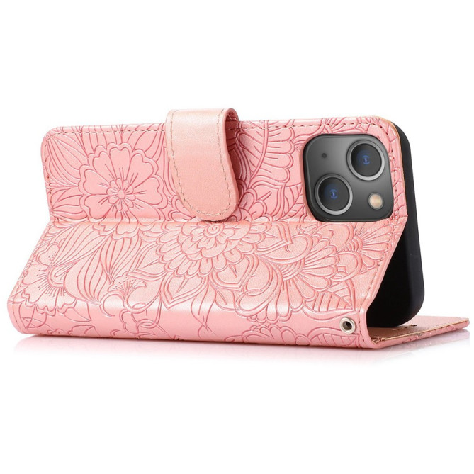 Housse iPhone 13 mini Fleurs Portefeuille Support Modèle 3