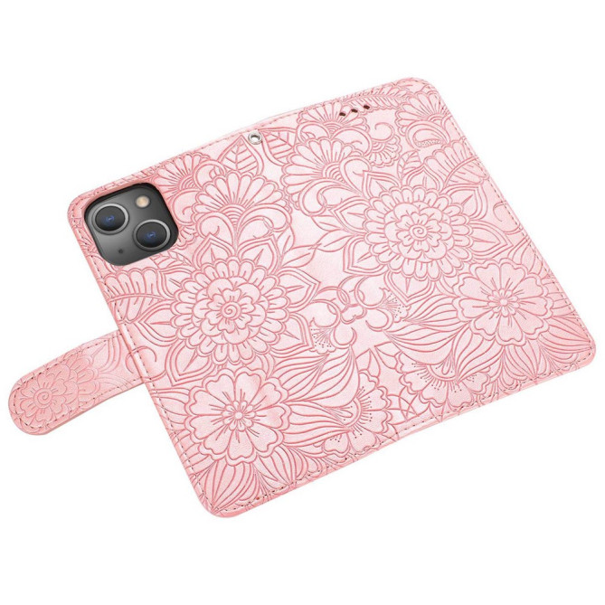 Housse iPhone 13 mini Fleurs Portefeuille Support Modèle 3