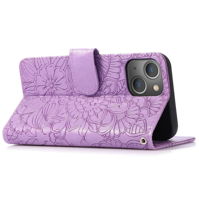 Housse iPhone 13 mini Fleurs Portefeuille Support Modèle 3