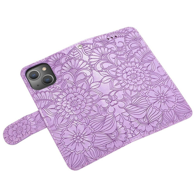 Housse iPhone 13 mini Fleurs Portefeuille Support Modèle 3