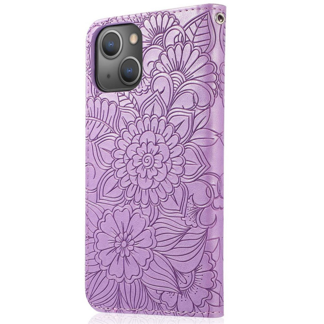 Housse iPhone 13 mini Fleurs Portefeuille Support Modèle 3