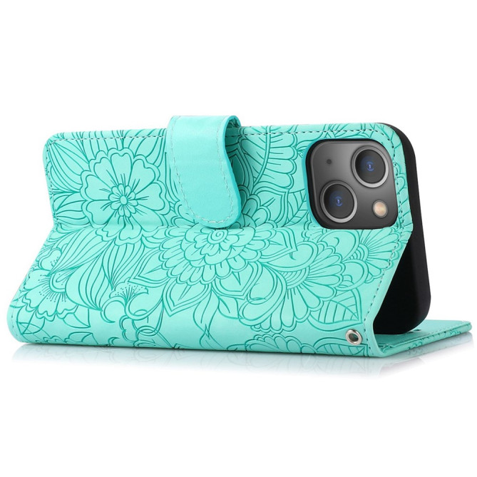 Housse iPhone 13 mini Fleurs Portefeuille Support Modèle 3