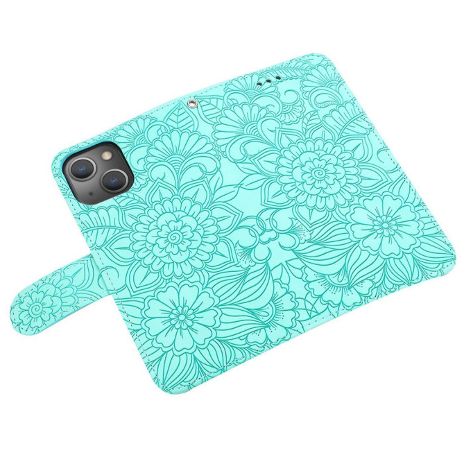 Housse iPhone 13 mini Fleurs Portefeuille Support Modèle 3