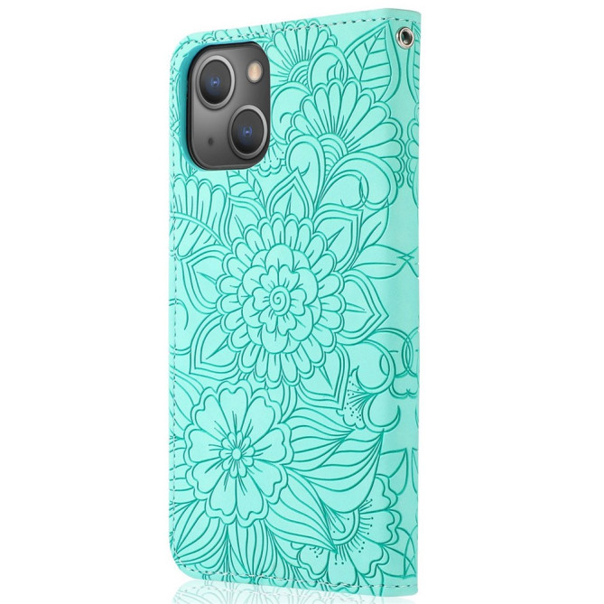 Housse iPhone 13 mini Fleurs Portefeuille Support Modèle 3