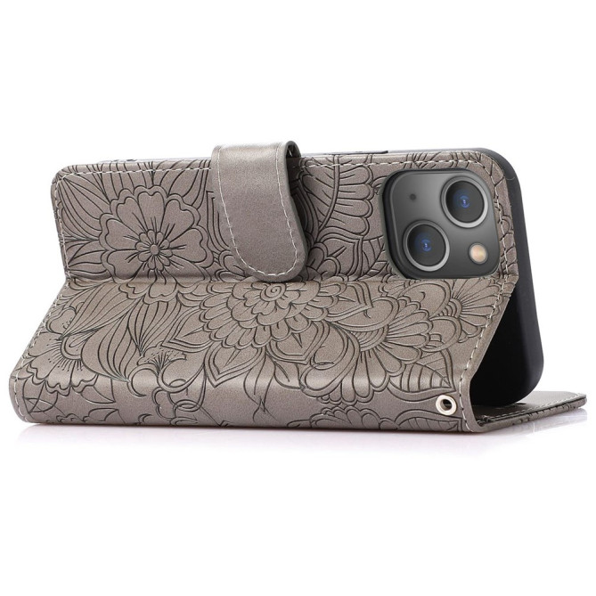 Housse iPhone 13 mini Fleurs Portefeuille Support Modèle 3