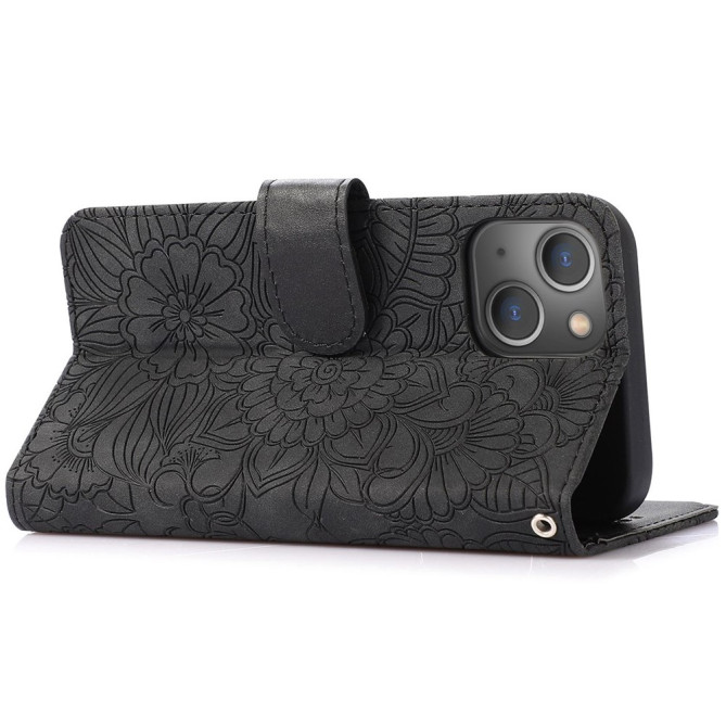 Housse iPhone 13 mini Fleurs Portefeuille Support Modèle 3