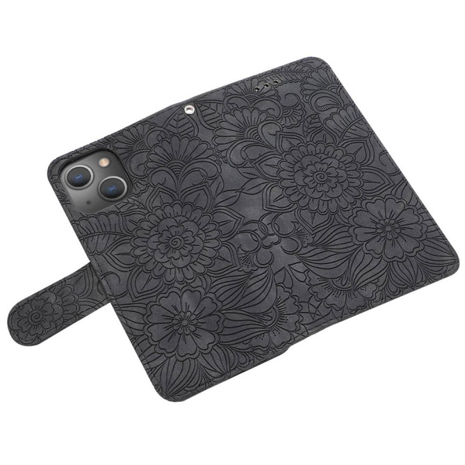 Housse iPhone 13 mini Fleurs Portefeuille Support Modèle 3