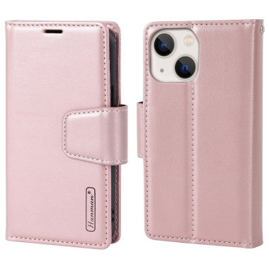 Housse iPhone 13 mini HANMAN Portefeuille Support Magnétique
