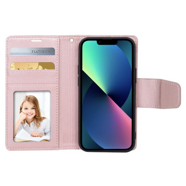 Housse iPhone 13 mini HANMAN Portefeuille Support Magnétique
