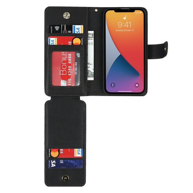 Housse iPhone 13 mini Portefeuille Fermeture Éclair Modèle 6