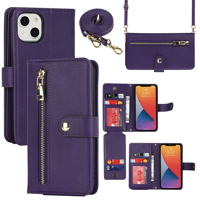 Housse iPhone 13 mini Portefeuille Fermeture Éclair Modèle 6