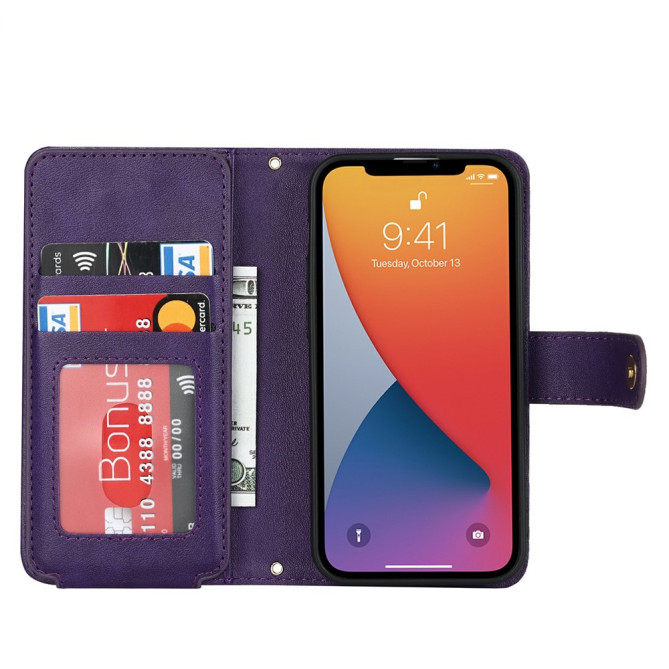 Housse iPhone 13 mini Portefeuille Fermeture Éclair Modèle 6