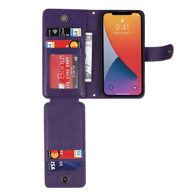 Housse iPhone 13 mini Portefeuille Fermeture Éclair Modèle 6
