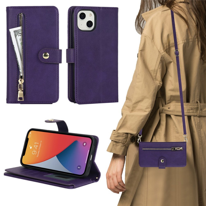 Housse iPhone 13 mini Portefeuille Fermeture Éclair Modèle 6