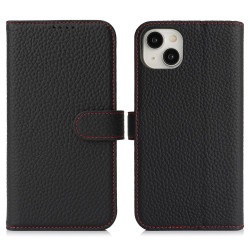 Housse iPhone 13 mini Portefeuille RFID Litchi