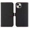 Housse iPhone 13 mini Portefeuille RFID Litchi
