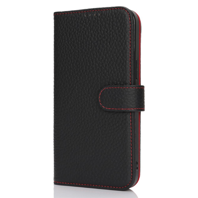 Housse iPhone 13 mini Portefeuille RFID Litchi