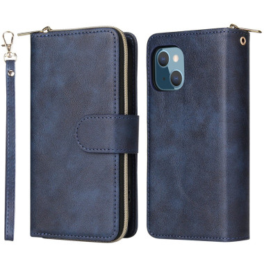 Housse iPhone 13 mini Portefeuille Fermeture Éclair Anti-Chocs