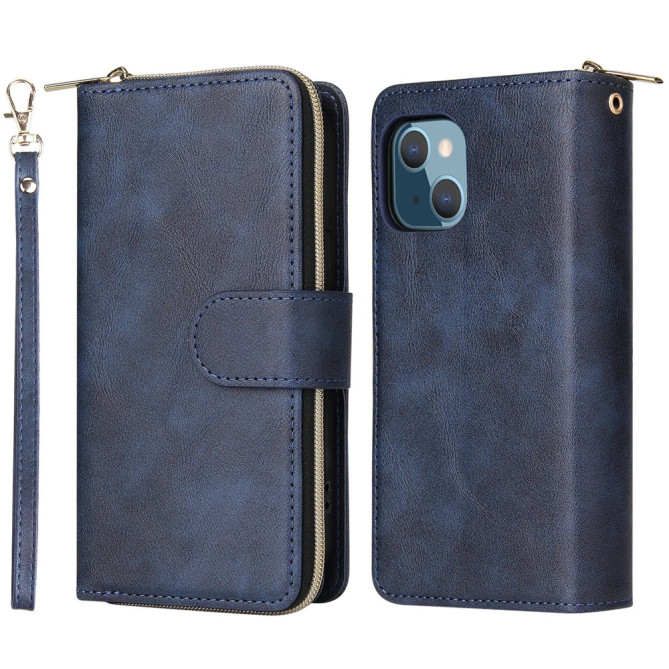 Housse iPhone 13 mini Portefeuille Fermeture Éclair Anti-Chocs
