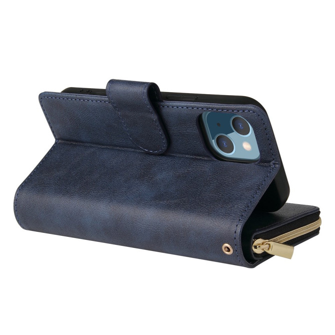 Housse iPhone 13 mini Portefeuille Fermeture Éclair Anti-Chocs