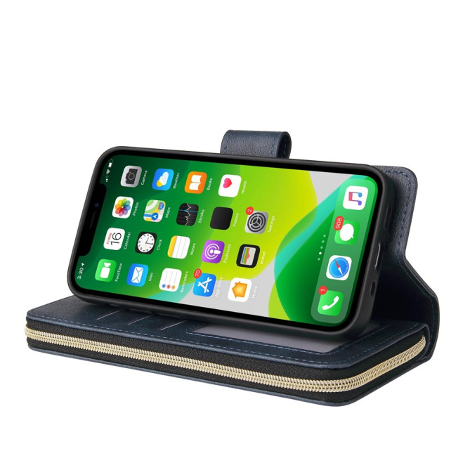 Housse iPhone 13 mini Portefeuille Fermeture Éclair Anti-Chocs