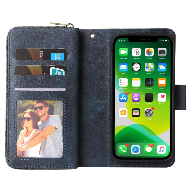 Housse iPhone 13 mini Portefeuille Fermeture Éclair Anti-Chocs