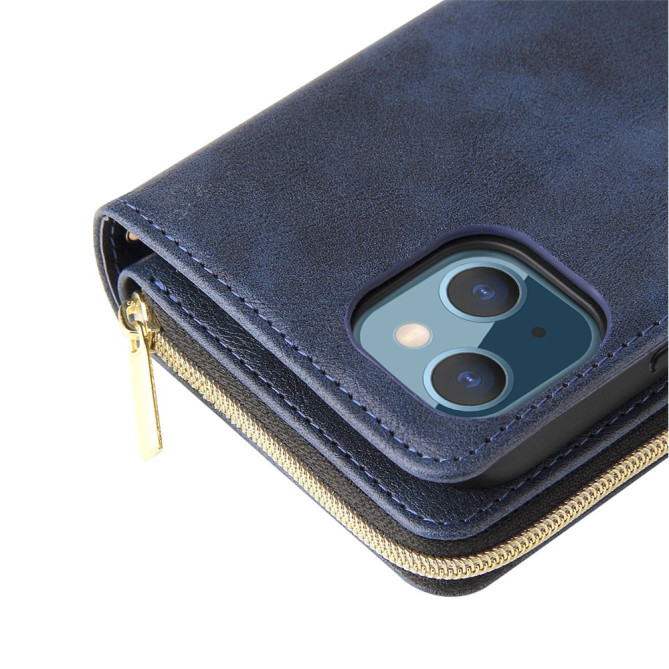 Housse iPhone 13 mini Portefeuille Fermeture Éclair Anti-Chocs