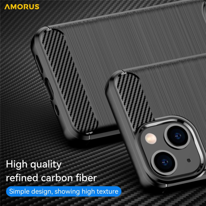 Coque iPhone 13 mini Fibre de Carbone Brossée Modèle 4