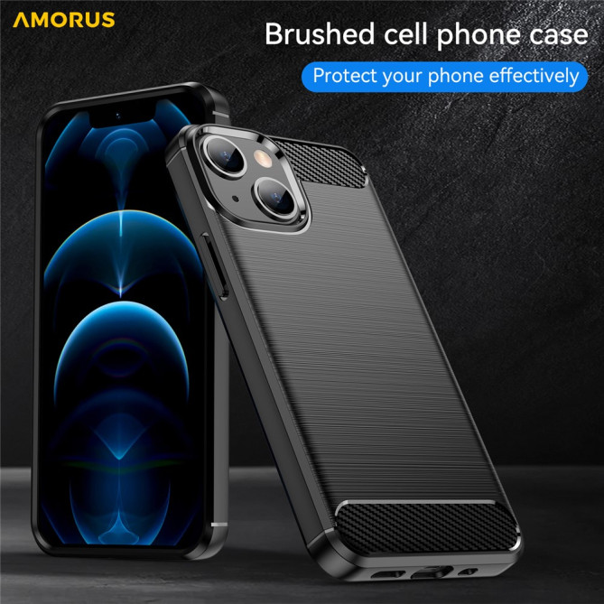 Coque iPhone 13 mini Fibre de Carbone Brossée Modèle 4