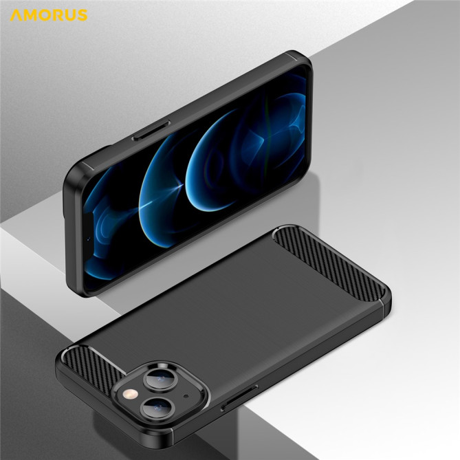 Coque iPhone 13 mini Fibre de Carbone Brossée Modèle 4