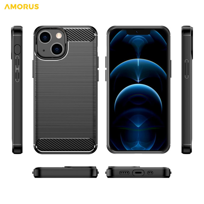 Coque iPhone 13 mini Fibre de Carbone Brossée Modèle 4