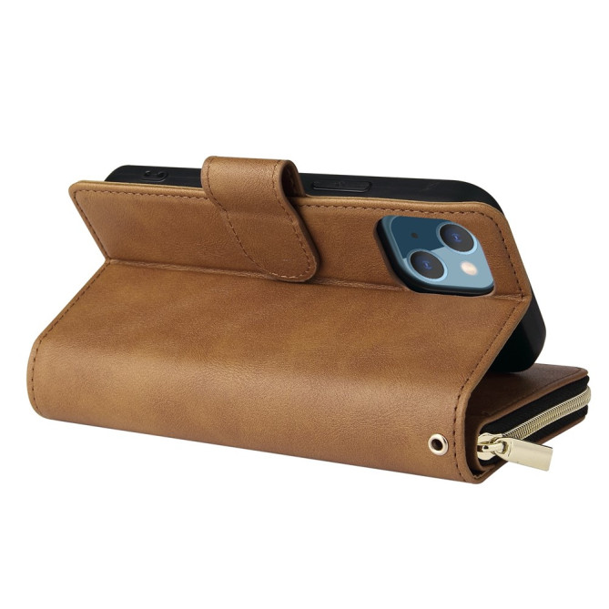 Housse iPhone 13 mini Portefeuille Fermeture Éclair Anti-Chocs