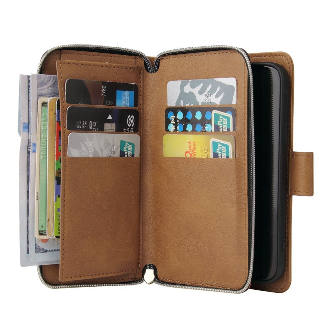 Housse iPhone 13 mini Portefeuille Fermeture Éclair Anti-Chocs