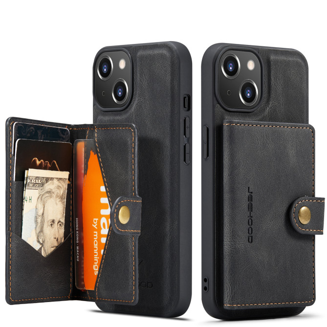 Coque iPhone 13 mini JEEHOOD Portefeuille Rétro