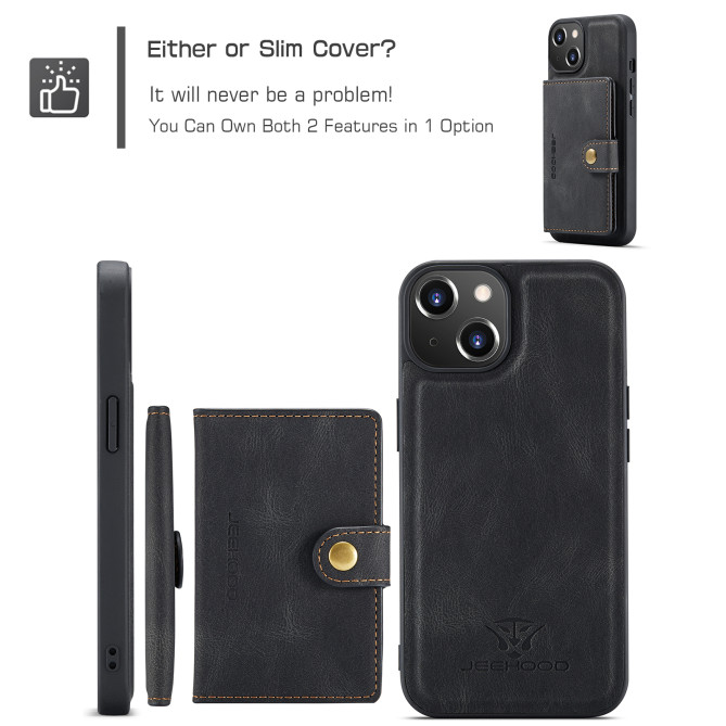 Coque iPhone 13 mini JEEHOOD Portefeuille Rétro